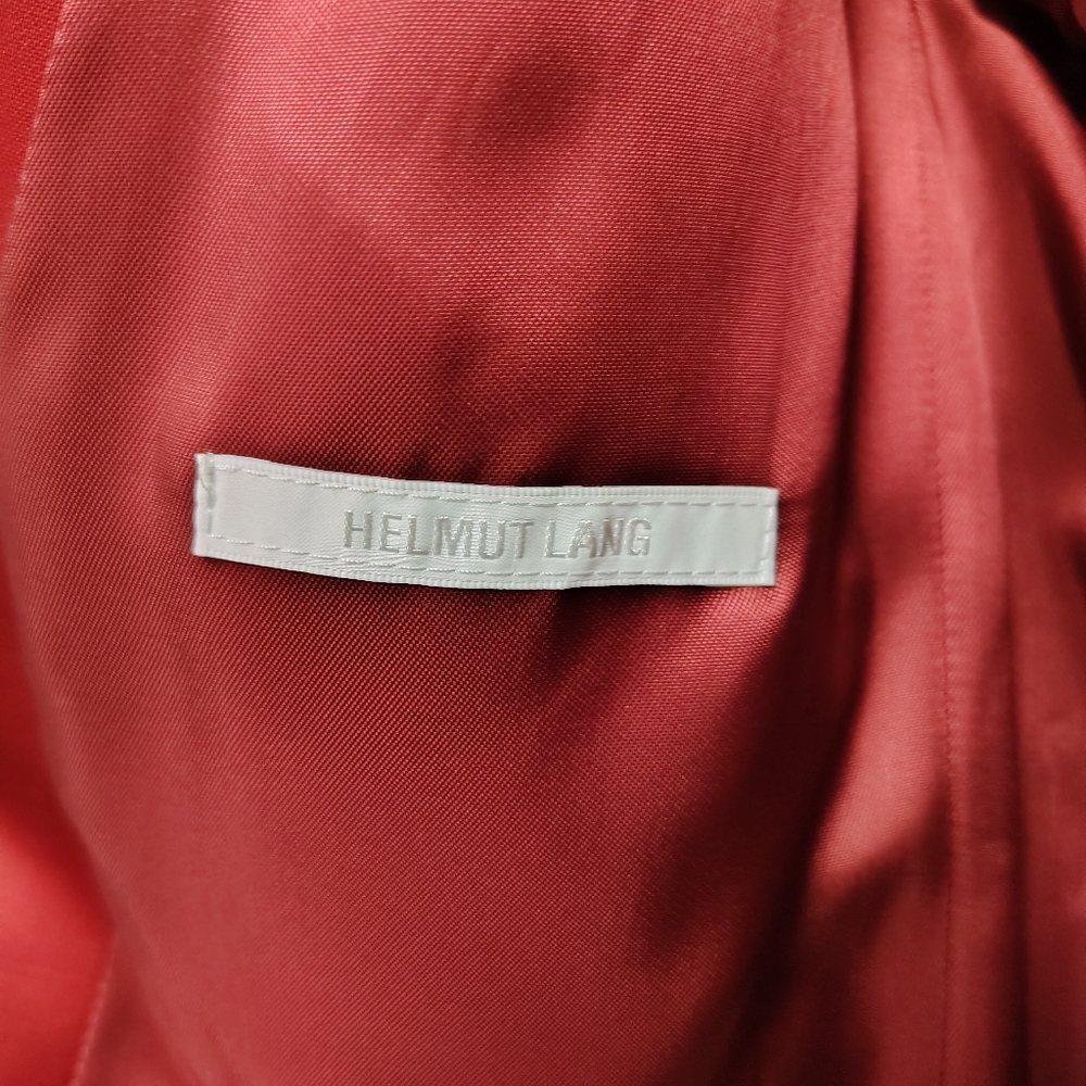 Helmut Lang Ruby Red Satin Two Button Blazer - image 8